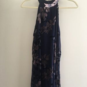 Sun & Shadow Trapeze Neck Floral Dress
